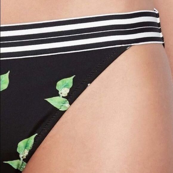 ATHLETA Floral Print Striped Elastic Waistband Bikini Bottom Size Small - Picture 4 of 7
